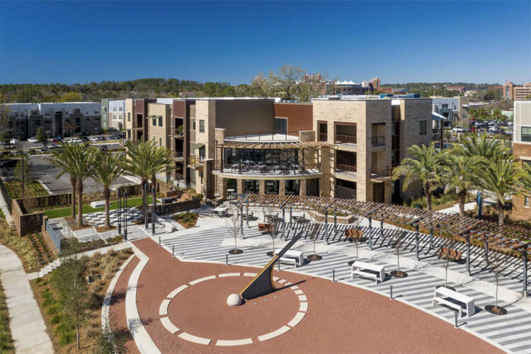 Birds eye view of resident outdoor lounge